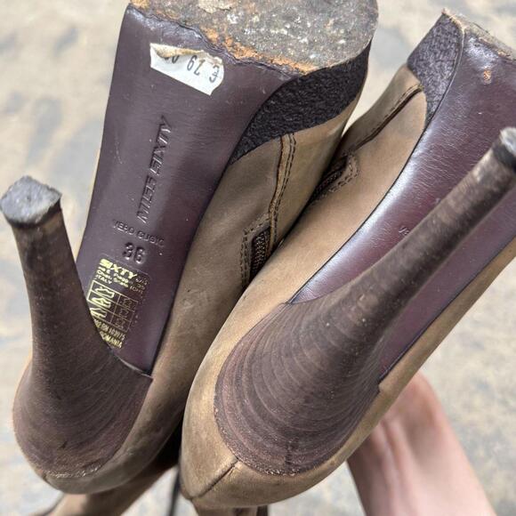 Vintage Miss Sixty brown Genuine Leather Lace-Up Tall Knee High Platform Boots - Picture 7 of 8